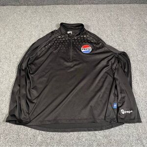 Pepsi Jacket Mens Xl Black Softshell Quarter Zip Pep+ Dot Print Tech Employee